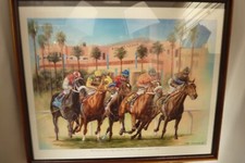 Bay Meadows Racetrack  Frame & Picture TOM CHAPMAN 1934 - 2008 picture
