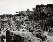 Rome Italy Palace of the Caesars Roman Forum Ruins Vtg. Photo 19thC. picture
