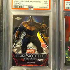 Topps 2025 Topps Chrome Marvel Galactic Legends Thanos GL-1 PSA 10 picture