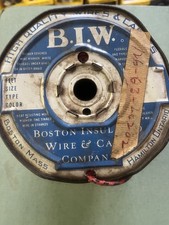 Vintage cloth insulated wire spool Boston insulated wire & cable radios 1960s picture