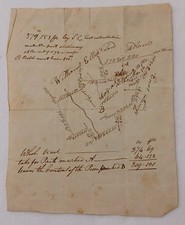1790s Pennsylvania Colonial Land Speculation Plat Map Hand Drawn Bounds Map picture