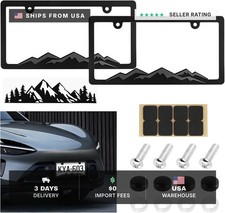 2PCS Car License Plate Frames Mountains,Stylish Raised Mountain License Plate Fr picture