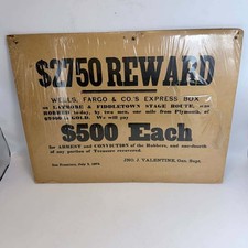 Vintage Wells Fargo Reward Poster 1875 Stagecoach Robbery Replica 11x14 picture