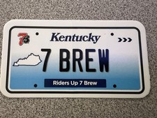 NEW 7 Brew Coffee Kentucky License Plate Sticker  September 2026 7B KY picture
