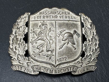 WWI ERA IMPERIAL GERMAN NASSAU FIRE BRIGADE HELMET BADGE N631 picture