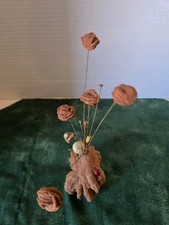 Vintage Oklahoma Rose Rock Folk Art Ladybug Cattail Mushroom 7.5  Unique  picture