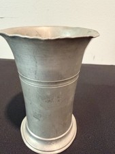 Vtg Meeuws & Zoon Den Haag Holland Pewter Beaker Cup Vase Stork ~5” 1950-1970s picture