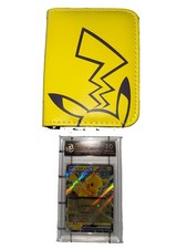 Pokémon Pikachu graded 💎 10 SVU 2024 with Yellow/Black TCG Wallet & keychain picture