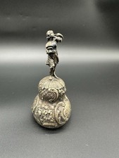 Antique German 900 Silver Figural Lady Table Bell – Ornate Repoussé picture