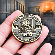Get Out of Jail Free Challenge Coin - Novelty Token for Gag Gifts picture
