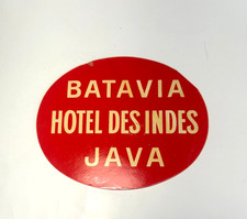 Vintage Hotel Des Indes Batavia Java luggage label picture