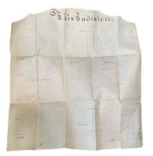 Antique 1828 Vellum Indenture Carlisle Township Cumberland County Pennsylvania picture