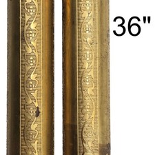 Floral Embossed Round Brass Tubing Pipe Pole Sleeve 36