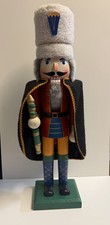 Rare Vintage Solider Nutcracker with wool look hat 20” Tall with original box picture