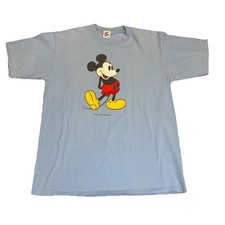 Disney Mickey Mouse 90s Vintage Blue Sz XL Shirt Jerzees USA Made Read picture