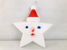Rare 1991 Union Products 16” Santa Face Star Blow Mold Lighted Vintage picture