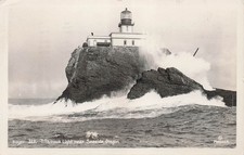 RPPC Seaside Oregon OR Tillamook Lighthouse Rock Light Photo Vtg Postcard 13A picture