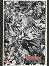 Spider-Verse vs Venomverse #1 Jonboy Meyers B&W NYCC Whatnot Ltd 100 -rear fold picture