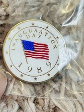 1989 Inauguration Lapel Pin U.S. Flag / President George H.W. Bush Sworn In / 1