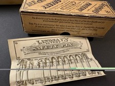 Antique 1878 Lindsay's Patent Safety Pins Carded Set Oakville Co Waterbury CT picture