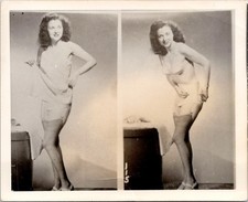 bb Pinup pin up Nus woman original old 1950s French ? double photo picture