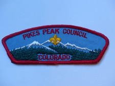 Damaged Vintage Pikes Peak Council Colorado Boy Scouts CSP Shoulder Patch Mtns. picture