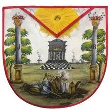 Masonic Complete Hand Painted Lambskin Apron Freemason Regalia picture