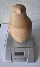 Antique Egyptian Canopic Jar - Hand Carved Stone Horus Signed 2 lbs 7