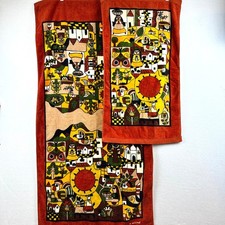 Vintage Hilasal 2pc Folk Towels Fernando LA Palma Design El Salvador 1970s Art picture