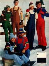 Sears 1970s Vintage Catalog Page Ski Wear Bib Pants Snow Fashion Ad Retro picture