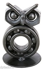 Owl Hand Crafted Recycled Metal Art Sculpture Figurine picture
