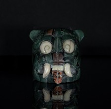 Handcrafted pendant from Aventurine corundum teeth and eyes of bone & Spondylus picture