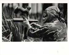 1992 Robert Sambile Playing Paintball With Automatic Gun Photo 8X10 picture