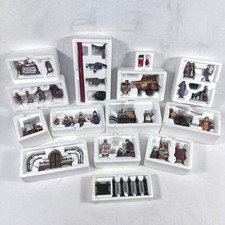 Vtg Dept 56 Heritage Village Collection 14 Set Lot Town Tree Trimmers & More picture