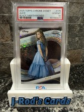 2025 Topps Chrome Disney Alice #175 Black Mini Diamond 01/10 PSA 10 🔥🎥🔥 picture