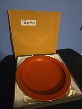 Lacquerware Red Round Tray 15.5