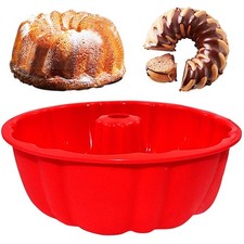 10 Inch Round Silicone Cake Pan, Non-Stick Silicone Baking Mold, Bakeware for... picture