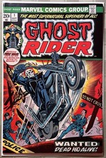 GHOST RIDER #1 1973 KEY ISSUE Raw Copy UNPRESSED—Outstanding Cover Eye Appeal picture
