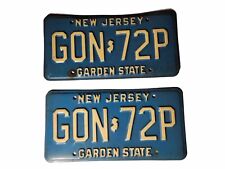1979-1985 Era New Jersey Garden State Blue License Plate Set Pair GON 72P picture