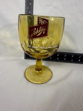 Vintage Schlitz Beer Goblet Amber Glass Thumbprint Chalice Milwaukee Famous 16oz picture