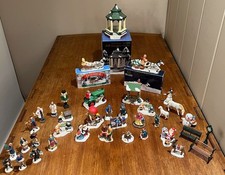 Vintage Christmas Village Accessories CUSTOM BUNDLE of 40 Pieces SAME DAY SHIP picture