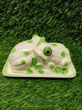 Vintage Frog Butter Dish Japan Hand Painted Ceramic Signed J.S N.Y. 1973 picture