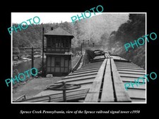 OLD 8x6 HISTORIC PHOTO OF SPRUCE CREEK PENNSYLVANIA RAILROAD SIGNAL TOWER 1950 picture