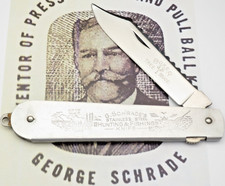 Vintage Pre-1960 Era GEORGE SCHRADE Hunting/Fishing Stainless Lock Blade Knife picture