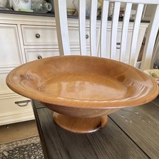 Vintage 1983 Oregon Myrtlewood Chalet Pedestal Bowl Centerpiece Footed Dish PRIS picture