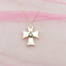 Antique SIGMA CHI Fraternity Vintage Cross Crest GF Necklace For Sweetheart Mom picture