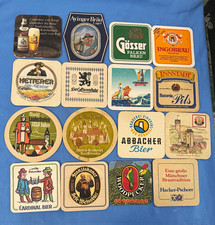 RARE Vintage Mixed European Beer Coasters Ayinger Gösser Löwenbräu Breweriana picture