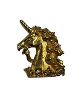 VTG Butler Wilson B&W Unicorn Head Brooch Gold Tone Rhinestone Lapel Pin 21533 picture