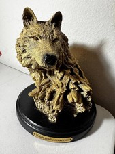 Wellington Wolf Driftwood Style Wilderness Realistic Sculpture Wood Base 8
