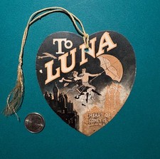 SUPER RARE Coney Island Luna Park Heart Ticket String Tag Brooklyn 1910s NY picture